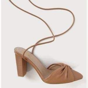 Lulus Brown Bow Pointed Block Heels